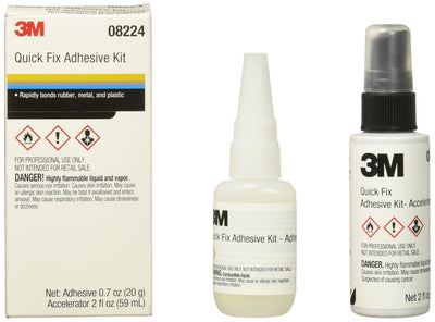 3M Quick Fix Adhesive Kit with adhesive and accelerator bottles on a white background