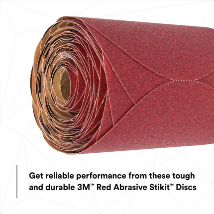 3M 01116 - 80 Grit Stikit Red Abrasive Disc Roll (100 Pcs)