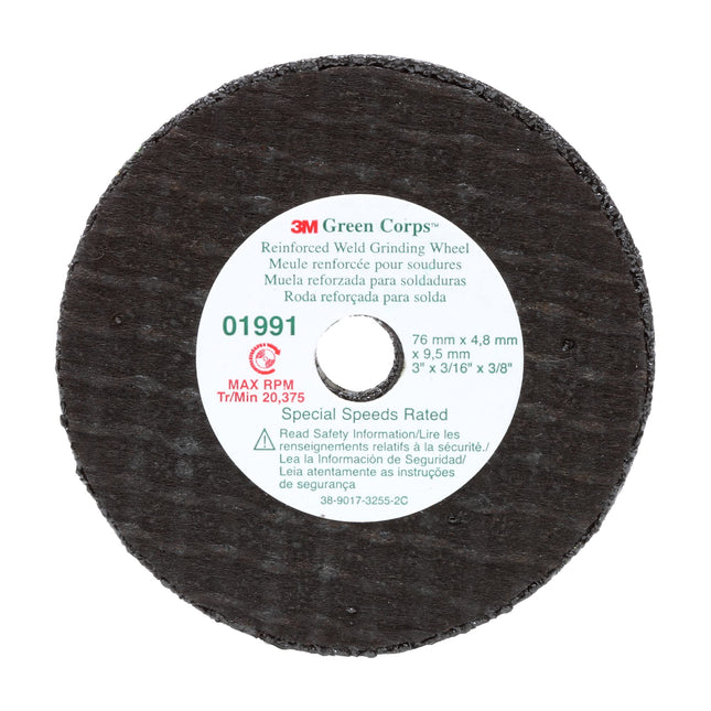 3M 01991 - 3' Green Corps Weld Grinding Wheel (5 Pcs)