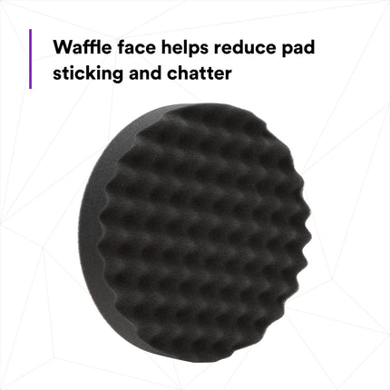 3M 05738 - Perfect-It Black Foam Polishing Pad, Flat Back Waffle Face (8in)
