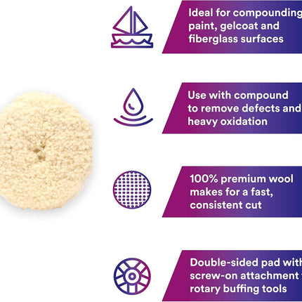 3M 05705 - Wool Polishing Pad, Double Sided (9in)