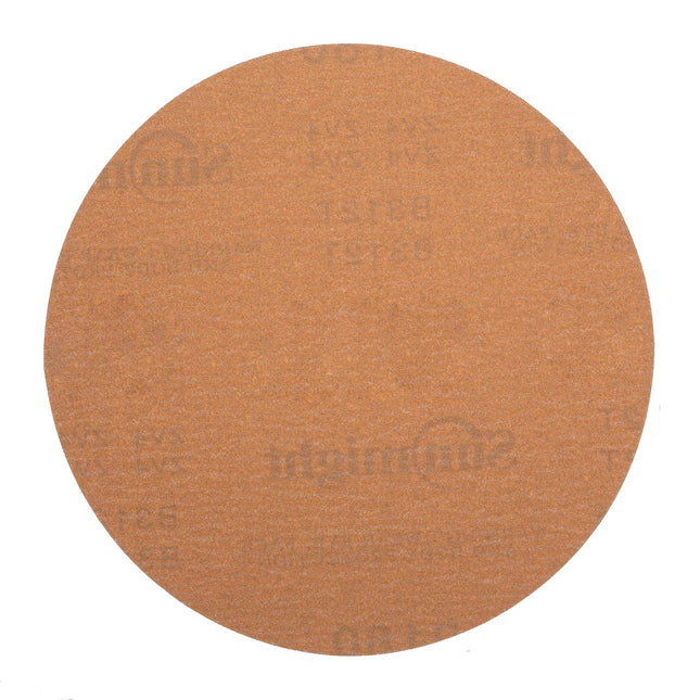SUNMIGHT 02410 - 180 Grit Velcro Gold Grip Disc (6in, No Holes, 50 Pcs)