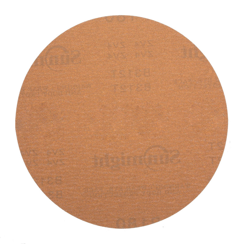 Sunmight 02414 320 grit hook & loop gold grip sanding discs 6 inch no holes, 50 pack