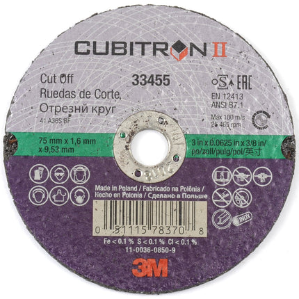 3M 33455 - 3" Cut Off Wheel (5 Pcs, Thinner)