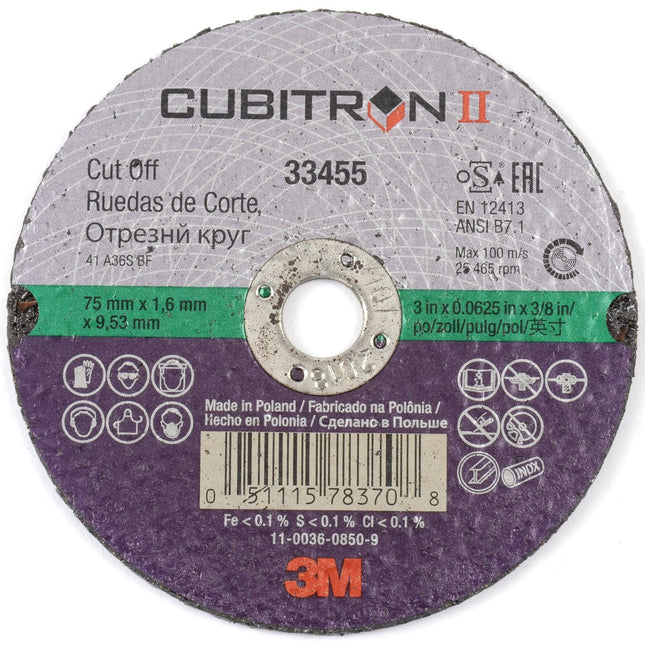 3M 33455 - 3" Cut Off Wheel (5 Pcs, Thinner)