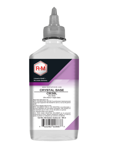 Bottle of RM Crystal Base CB38L on a white background