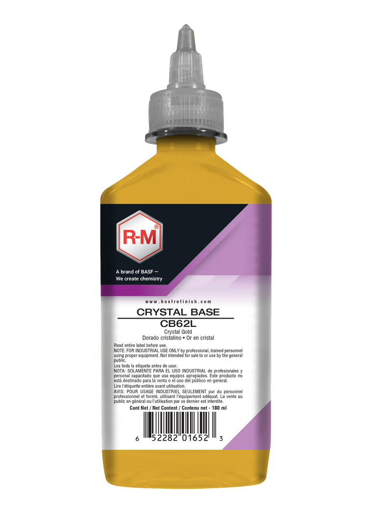Bottle of RM Crystal Base CB62L on a white background