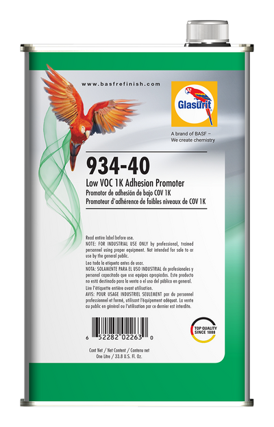 Glasurit 934-40 Low VOC 1K Adhesion Promoter gallon container for automotive refinishing