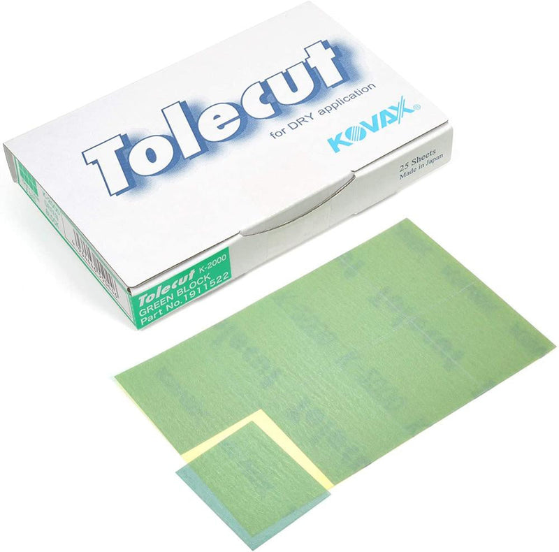 Kovax 1911522 – K-2000 Grit Tolecut PSA 8-Cut Block Sanding Sheet (70 x 114 mm, 25 Pcs)