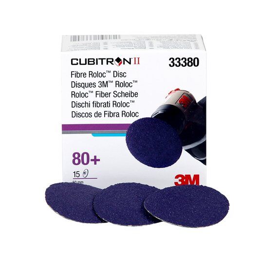 3M 33380 – 80 Grit Cubitron™ II Fibre Roloc™ Disc (2", 15 Pcs) – 3M