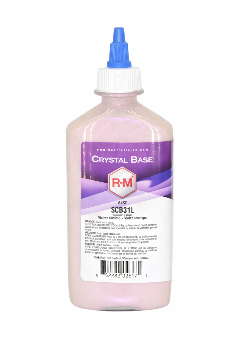 Bottle of RM Crystal Base on a white background