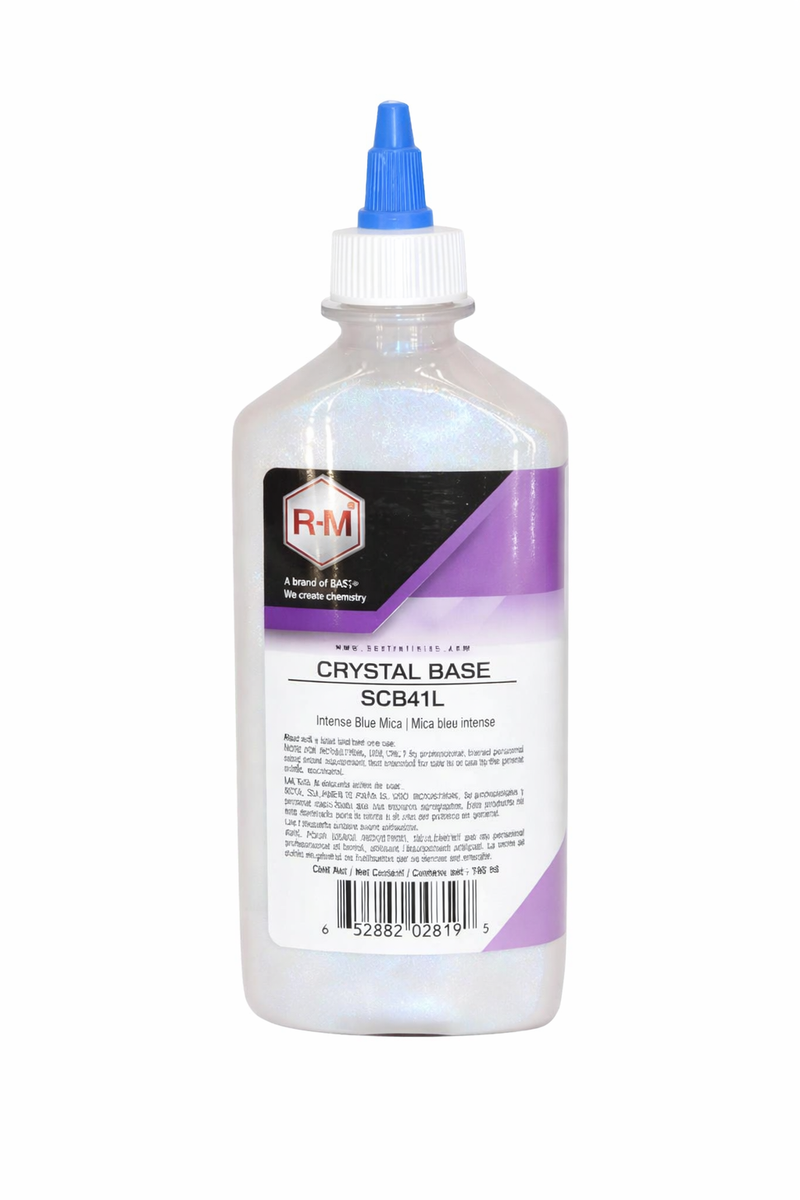 Bottle of RM Crystal Base on a white background