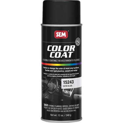 SEM 15243 – Color Coat™ Flexible Coating, Satin Black (16 oz Aerosol)