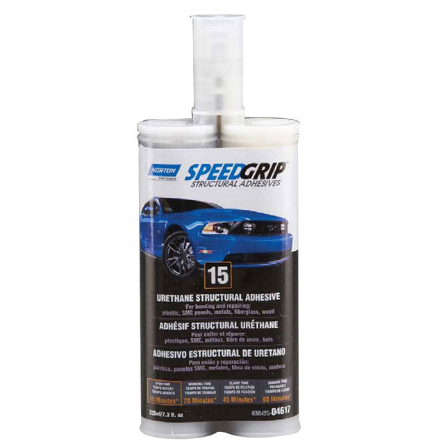 NORTON 04617 - Speedgrip Structural Adhesive, 220 mL, Liquid, Black, 15-20 min Application