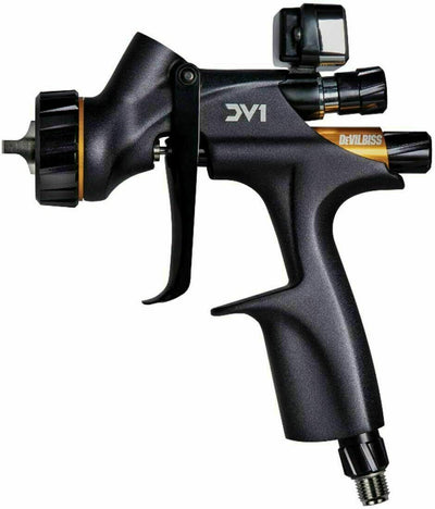 DeVilbiss DV1 704521 digital HVLP clearcoat spray gun with 1.2, 1.3, and 1.4 mm nozzles