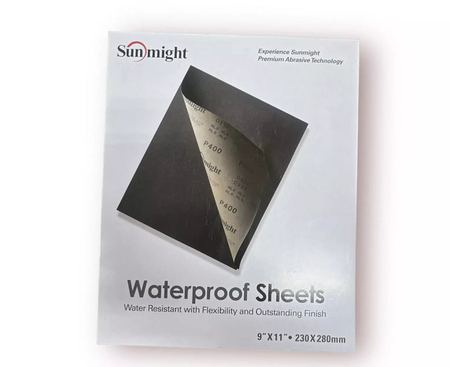 SUNMIGHT 08118 - 600 Grit Waterproof Sandpaper Sheets 9in x 11in (50 Pcs)