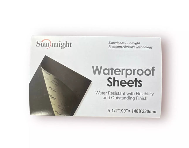 SUNMIGHT 07221 - 1200 Grit Waterproof Sandpaper Sheets 5.5in x 9in (50 Pcs)