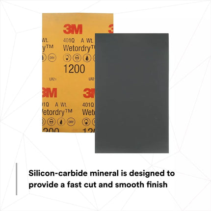 3M Wetordry Abrasive Sandpaper Sheet (02040, 2040), 320 Grit, 50 Count